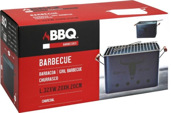 PROGARDEN Přenosný gril na dřevěné uhlí GRILL KING 43 x 20 cm modrá KO-C83000120 - Image 2