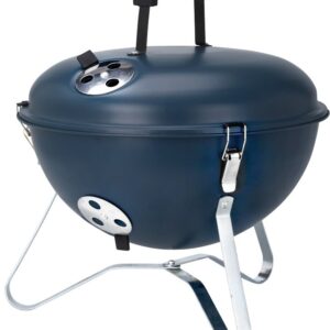PROGARDEN Přenosný gril na dřevěné uhlí s víkem 37 cm tmavě modrá KO-C83000400