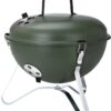 PROGARDEN Přenosný gril na dřevěné uhlí s víkem 37 cm army zelená KO-C83000410