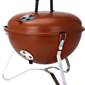 PROGARDEN Přenosný gril na dřevěné uhlí s víkem 37 cm cihlová KO-C83000420