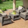 Keter Zahradní nábytek Keter Corfu set dvousedačka + dvě křesla + stůl cappuccino KT-610351 - Image 3