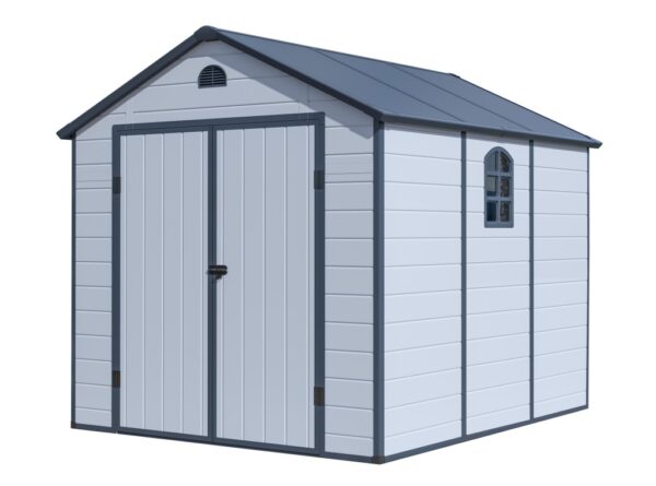 G21 Zahradní domek G21 Boston 670 - 241 x 278 cm, plastový, světle šedý G21-6390075