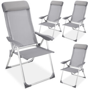 Set zahradních křesel 4x - hliník