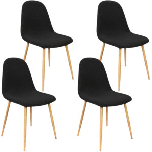 Designové jídelní křeslo 4ks s černým potahem