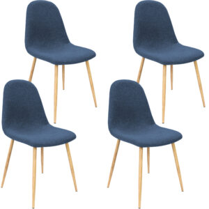Designové jídelní křeslo 4ks s tmavě-modrým potahem