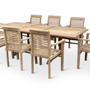Faisal I. hranatý zahradní nábytek teak set 1+8