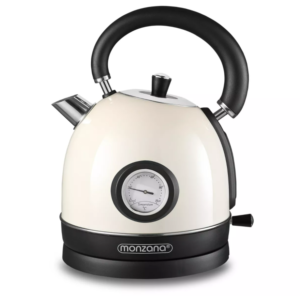 Konvice v retro designu krémová nerezová ocel 1,8L