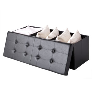 Úložný box se sklopným víkem černá – 115x38x38cm