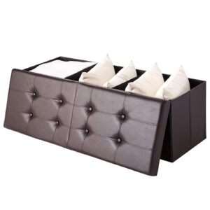 Úložný box se sklopným víkem hnědá - 115x38x38cm