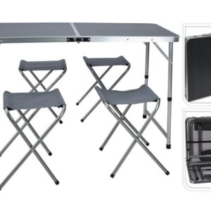 PROGARDEN Kempingový nábytek stůl + 4 židle skládací REDCLIFFS KO-X61210200