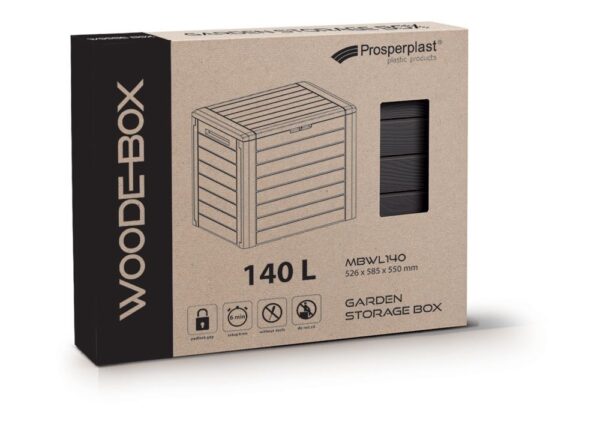 Zahradní box Prosperplast WOODEBOX hnědý 140L - Image 2