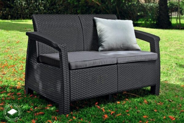 Keter Zahradní nábytek Keter Corfu love seat dvousedačka grafitová KT-610345 - Image 2