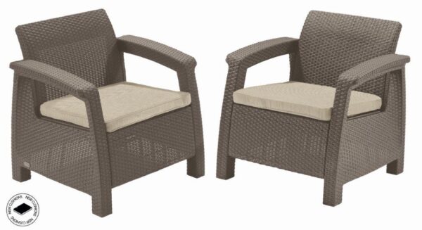 Keter Zahradní nábytek Keter Corfu duo set dvou křesel cappuccino KT-610348