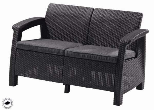 Keter Zahradní nábytek Keter Corfu love seat dvousedačka grafitová KT-610345