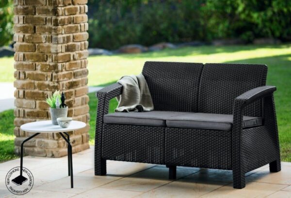 Keter Zahradní nábytek Keter Corfu love seat dvousedačka grafitová KT-610345 - Image 3