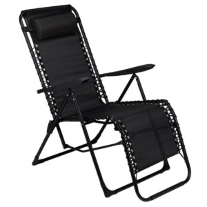 PROGARDEN Zahradní židle lehátko polohovací PROGARDEN černá KO-X70000090