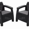 Keter Zahradní nábytek Keter Corfu duo set dvou křesel grafitový KT-610347