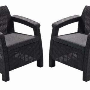 Keter Zahradní nábytek Keter Corfu duo set dvou křesel grafitový KT-610347