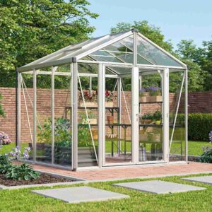 skleník VITAVIA ZEUS COMFORT 6200 sklo 3 mm + PC 10 mm stříbrný LG3709