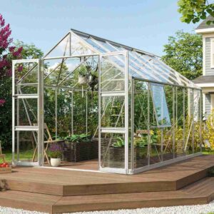 skleník VITAVIA OLYMP 9900 čiré sklo 3 mm stříbrný  LG3812