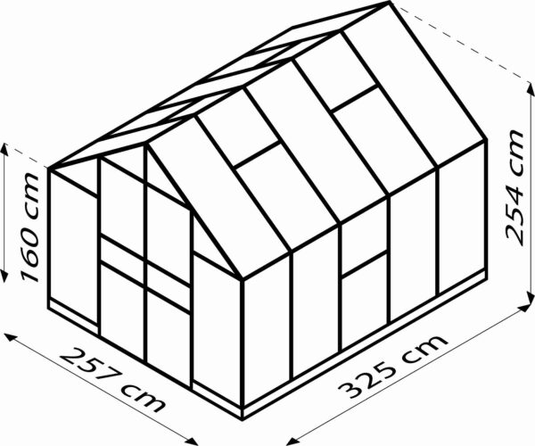 skleník VITAVIA OLYMP 8300 čiré sklo 3 mm stříbrný LG3809 - Image 5