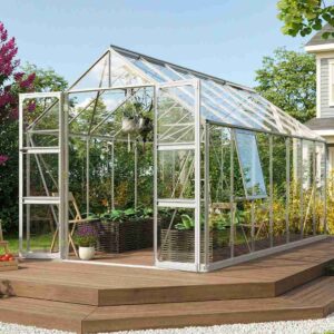 skleník VITAVIA OLYMP 11500 čiré sklo 3 mm stříbrný LG3815