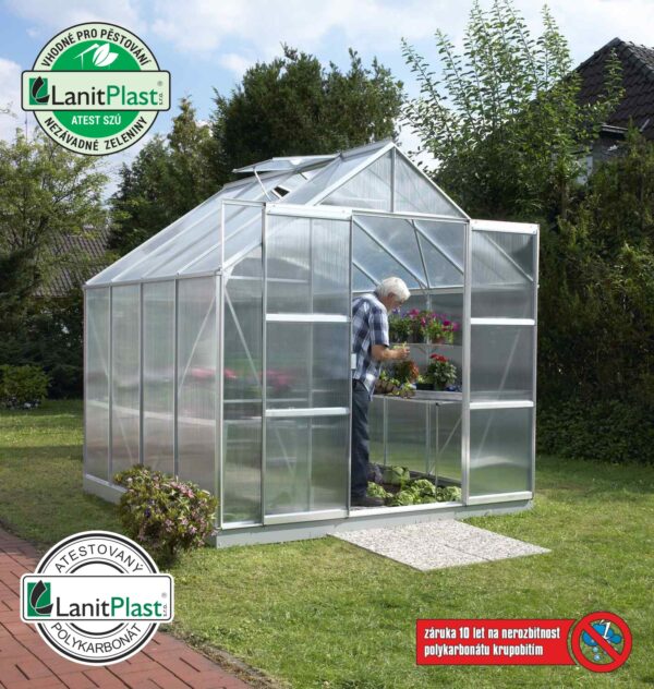 Polykarbonátový skleník VITAVIA URANUS 6700, PC 4 mm, stříbrný LG181