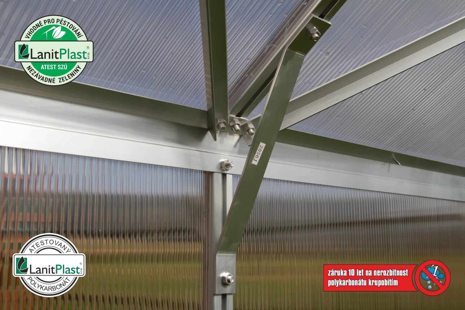 Polykarbonátový skleník VITAVIA URANUS 9900, PC 6 mm, zelený LG587 - Obrázek 3