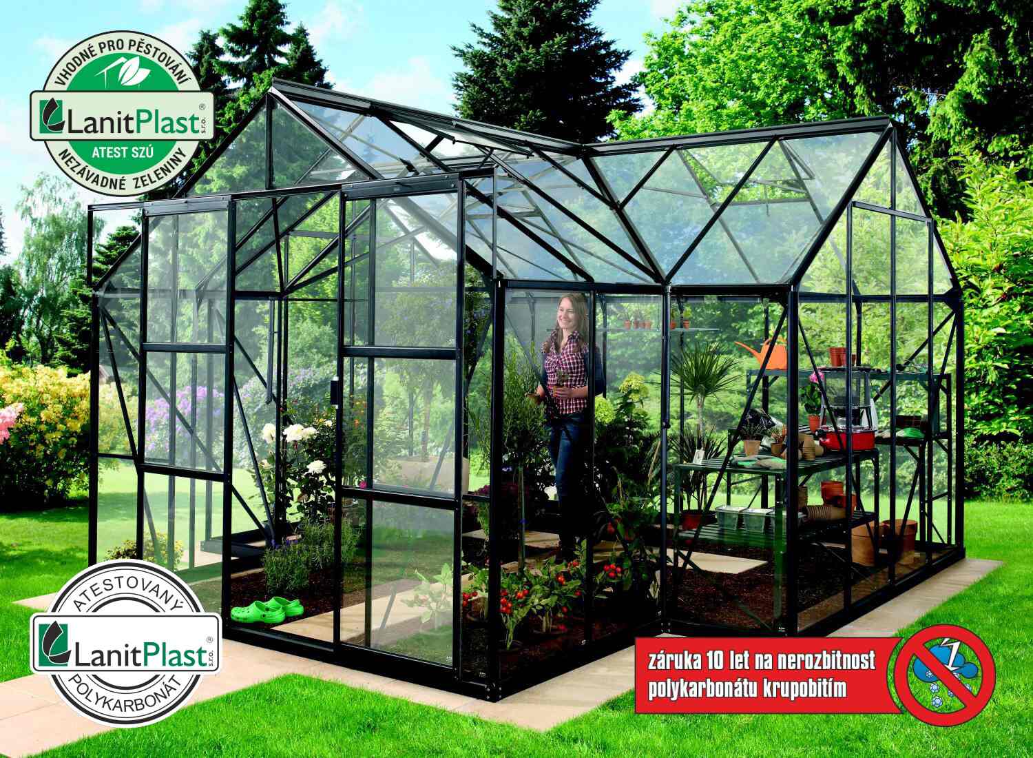 Polykarbonátový skleník VITAVIA SIRIUS, PC 6 mm, černý LG633