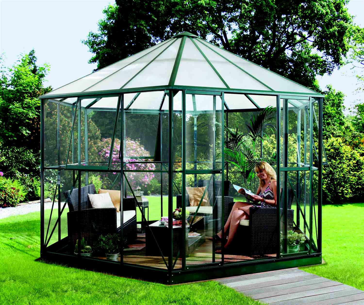 Záhradný pavilón VITAVIA HERA 9000, zelený LG650