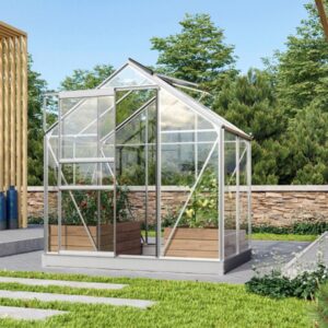 Skleník ze skla VITAVIA VENUS 2500, čiré sklo 3 mm, stříbrný LG1025