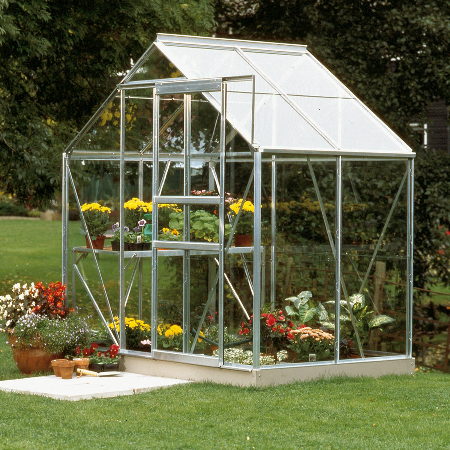 Skleník ze skla VITAVIA VENUS 2500, čiré sklo 3 mm, stříbrný LG1025 - Obrázek 3