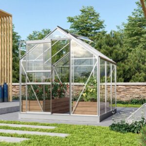 Skleník ze skla VITAVIA VENUS 3800, čiré sklo 3 mm, stříbrný LG1026