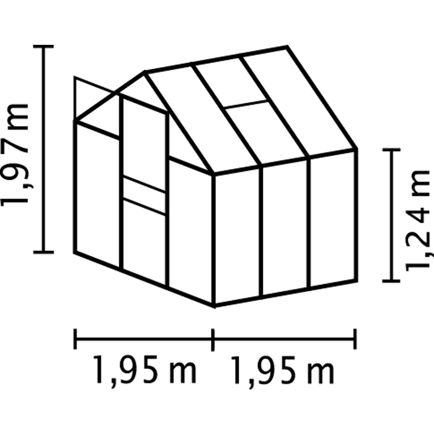 Skleník ze skla VITAVIA VENUS 3800, čiré sklo 3 mm, zelený LG1031 - Obrázek 5