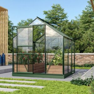 Skleník ze skla VITAVIA VENUS 3800, čiré sklo 3 mm, zelený LG1031
