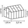 Skleník ze skla VITAVIA VENUS 6200, čiré sklo 3 mm, zelený LG1033 - Image 5