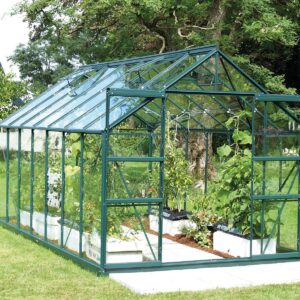 Skleník ze skla VITAVIA URANUS 11500, čiré sklo 3 mm, zelený LG1039