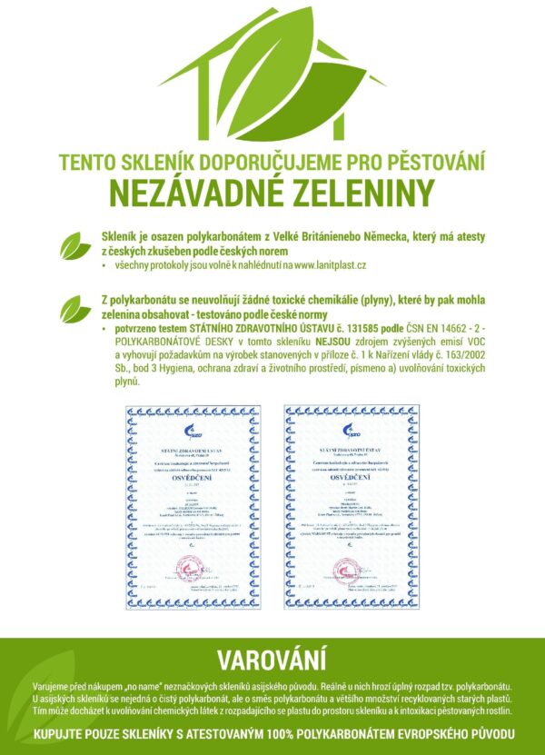 Polykarbonátový skleník VITAVIA IDA 5200, PC 6 mm, zelený LG1128 - Image 4