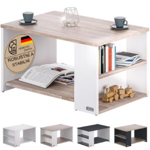 Konferenční stolek Santa Cruz 90x59x47cm - bílý/dub