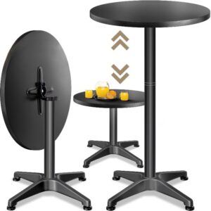Hliníkový barový stůl Ø60cm skládací - černý