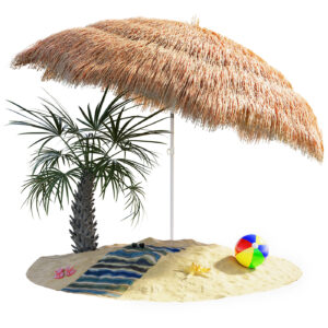 Slunečník Hawaii Ø160 cm - přírodní