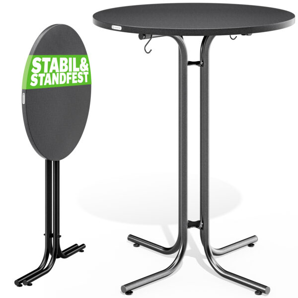 Skládací barový stůl Ø80 cm - antracit