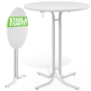 Skládací barový stůl Ø80 cm - bílý