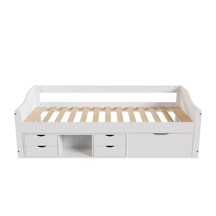 Dětská postel Nalu 90x200 cm s úložným prostorem - bílá