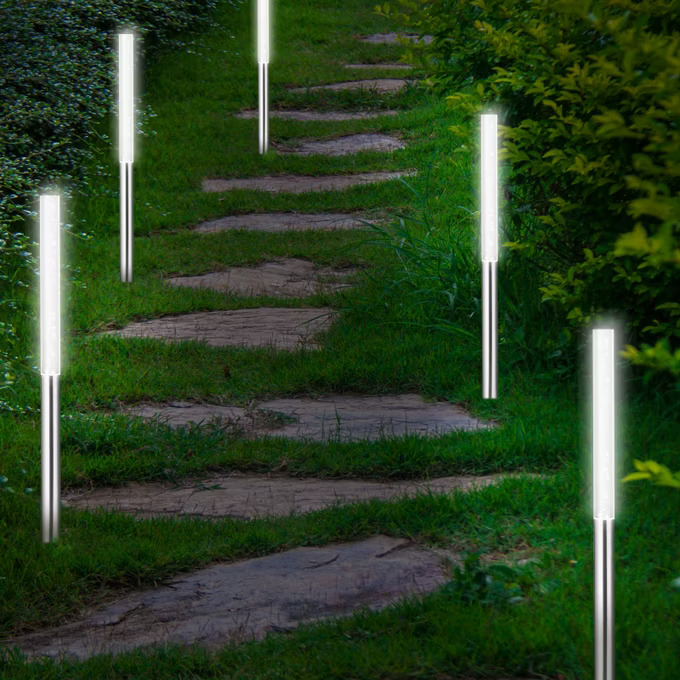 Sada 5 LED solárních lamp - bílá