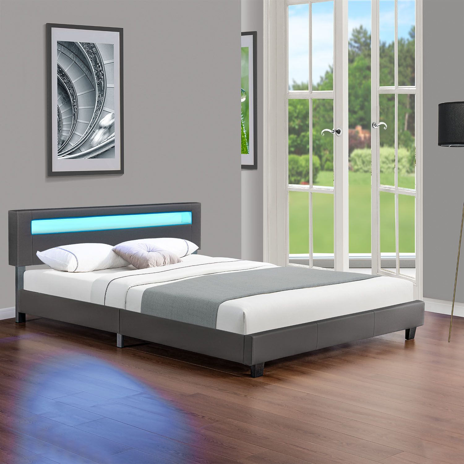 Čalouněná postel Paris 180 x 200 cm - tmavě šedá