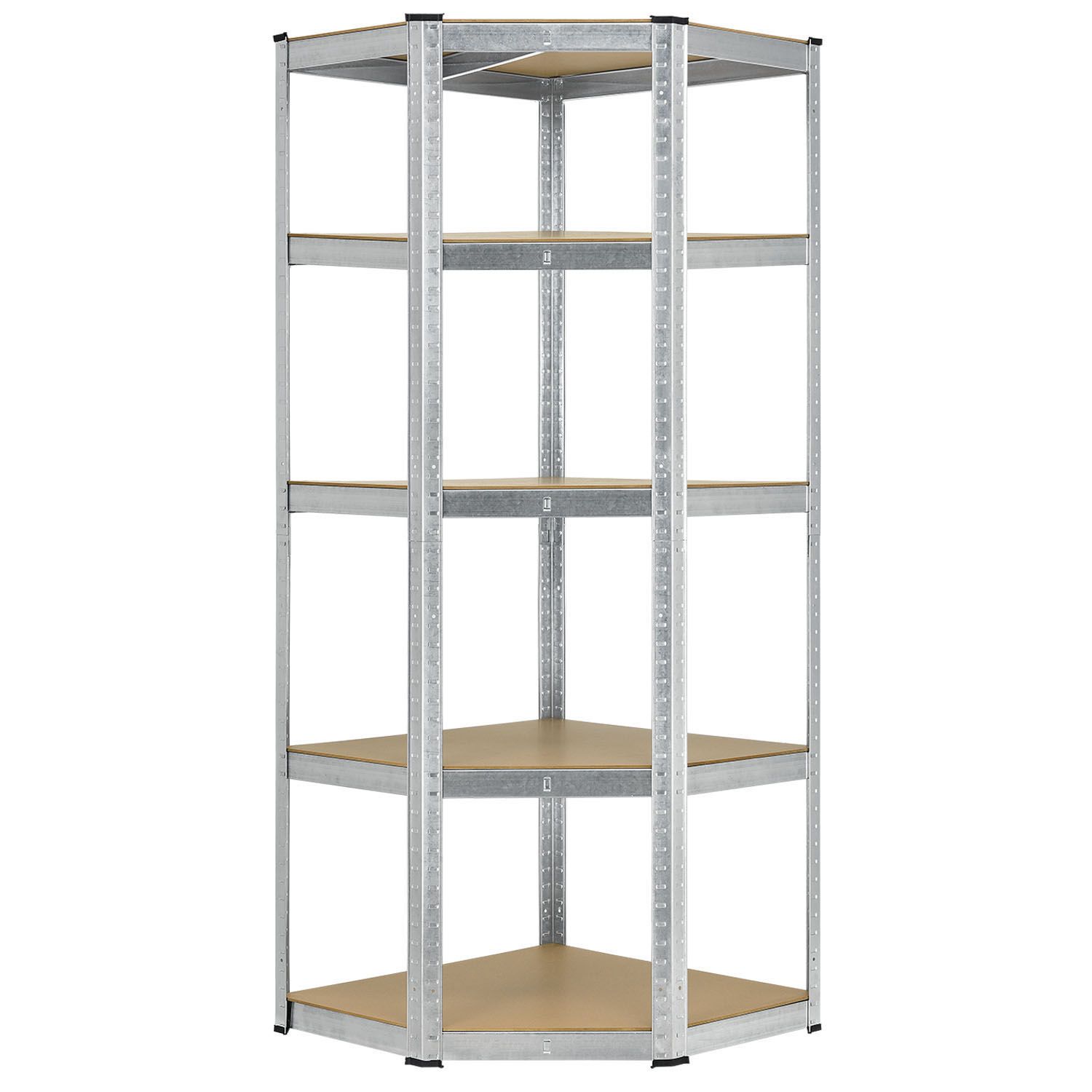 Rohový regál Basic 180x70x40 cm - stříbrný