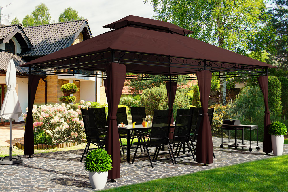 Zahradní altán Topas 4x3 m - hnědá