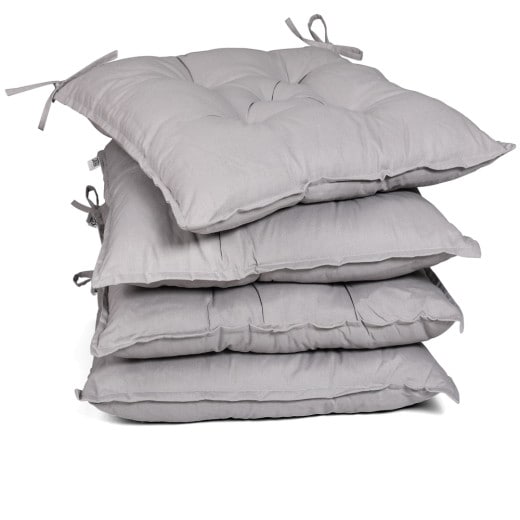4 x poduška 40x40x8 cm - šedá