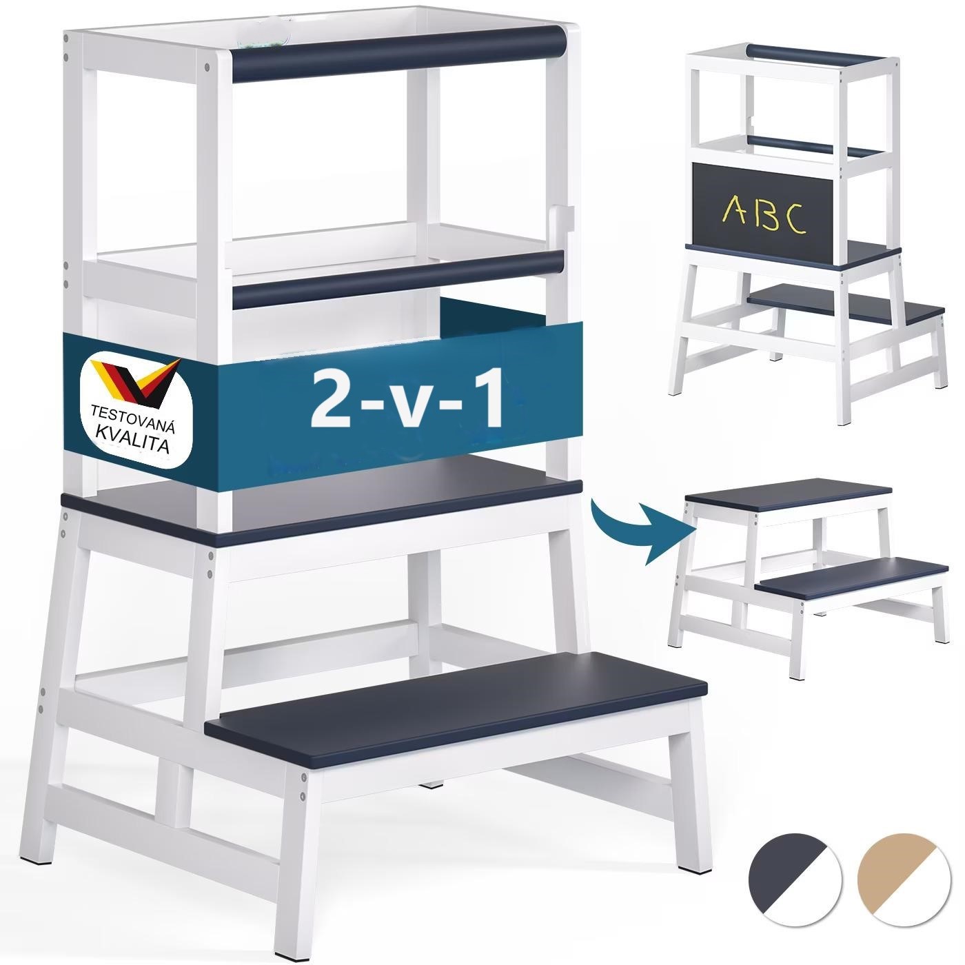 Dětská učící věž Barn 93x51x50 cm - antracit